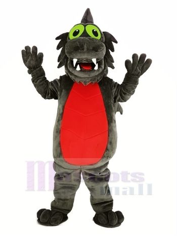 Grau Drachen mit rot Bauch Maskottchen Kostüm Tier