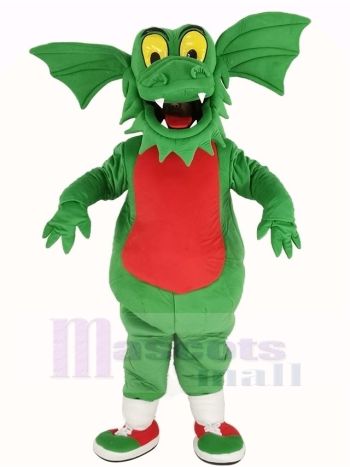 Dunkel Grün Drachen Maskottchen Kostüm