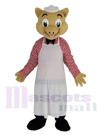 Koch Schwein im Weiß Schürze Maskottchen Kostüm