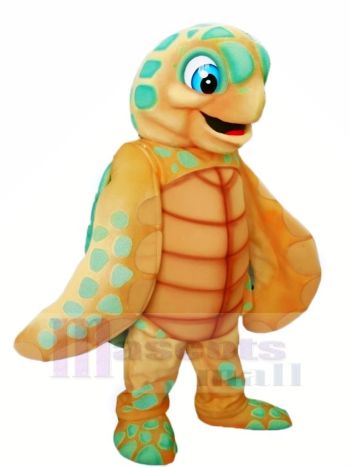 Licht Braun Meer Schildkröte Maskottchen Kostüm Karikatur