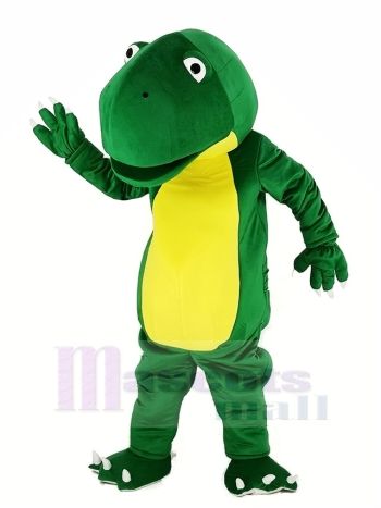 Groß Kopf Grün Dino Dinosaurier Maskottchen Kostüm Karikatur