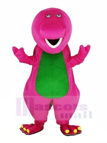 Grün Bauch Pfirsich Barney Dinosaurier Maskottchen Kostüm Karikatur