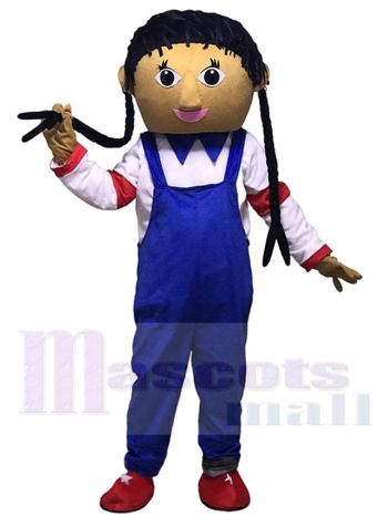Blaue Overall Cowgirl Maskottchen Kostüme