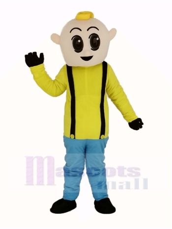 Junge mit Gelb Hemd Maskottchen Kostüm