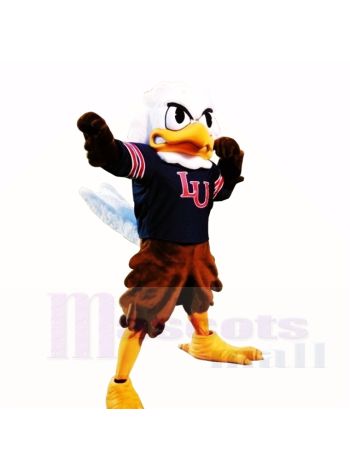 Hochschuladler mit blauer Hemd-Maskottchen-Kostüm-Schule