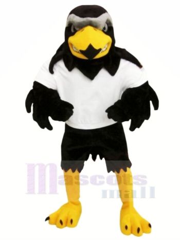 Heftig Falke mit Weiß T-Shirt Maskottchen Kostüme