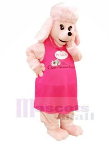Rosa Hund im Kleid Maskottchen Kostüme Karikatur