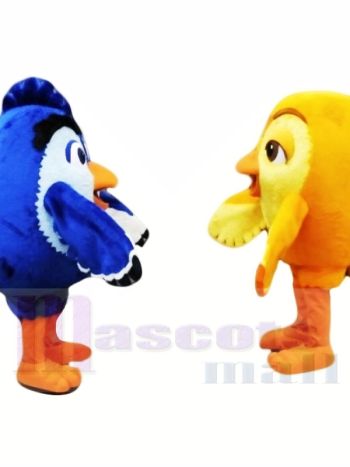 Hochschule Blau und Gelb Vogel Maskottchen Kostüme