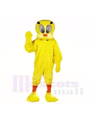 Gelbes Tweety Vogel-Maskottchen kostümiert Karikatur