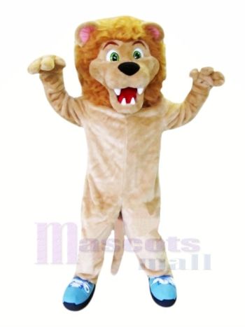 Heftig Löwe mit Blau Schuhe Maskottchen Kostüme Erwachsene