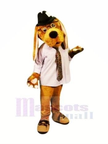 Braun Hund mit Brille Maskottchen Kostüme Karikatur
