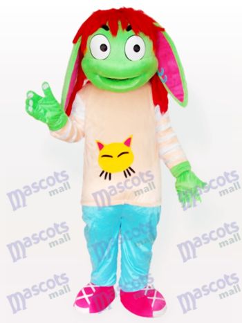 Gut aussehend Dudu Pink Shirt und blaue Hose Adult Maskottchen Kostüm