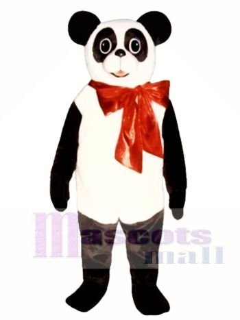 Niedlich Weihnachten Panda mit Bow Maskottchen Kostüm