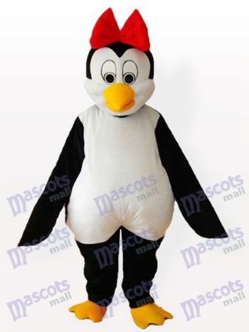Cutie Pinguin mit rotem Bowknot auf dem Kopf Adult Maskottchen Kostüm