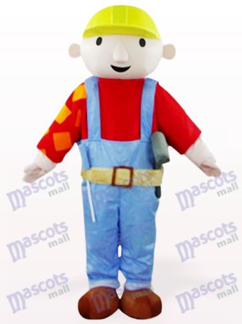 Roter Wartungsarbeiter Bab Cartoon Maskottchen Kostüm