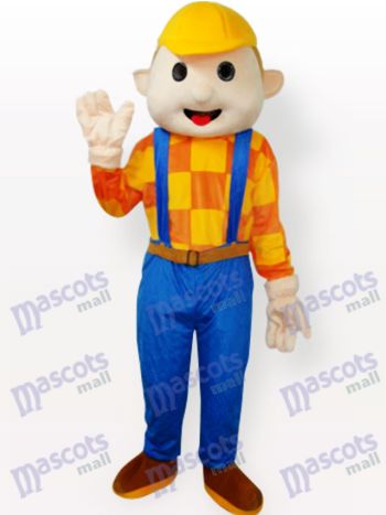 Gelber Hut Junge Cartoon Adult Maskottchen Kostüm