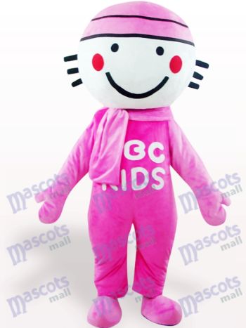 Rosa runder Kopf Puppe Cartoon Adult Maskottchen Kostüm