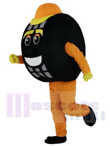 Orange Auto Reifen Taxi Reifen Maskottchen Kostüm Karikatur