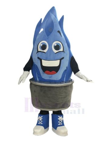 Blaue Flamme Maskottchen Kostüm