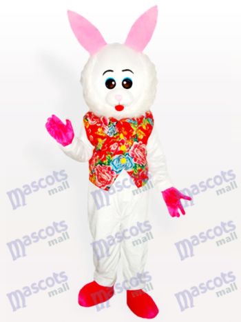 Ostern liebenswert Osterhase in floralen Weste Adult Maskottchen Kostüm