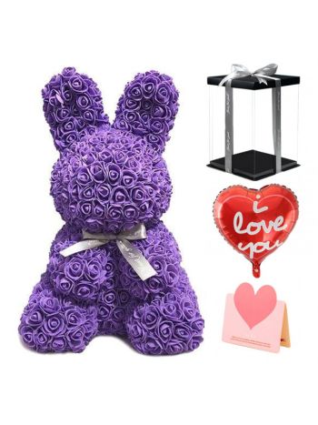 Lila Rose Kaninchen Blume Kaninchen Bestes Geschenk für Muttertag, Valentinstag, Jubiläum, Hochzeit und Geburtstag
