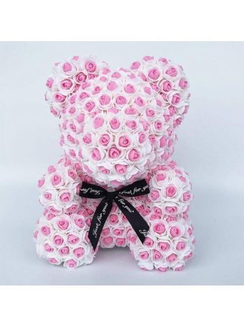 Neuer Stil Pinke Rose Teddybär Blumenbär Bestes Geschenk für Muttertag, Valentinstag, Jubiläum, Hochzeit und Geburtstag
