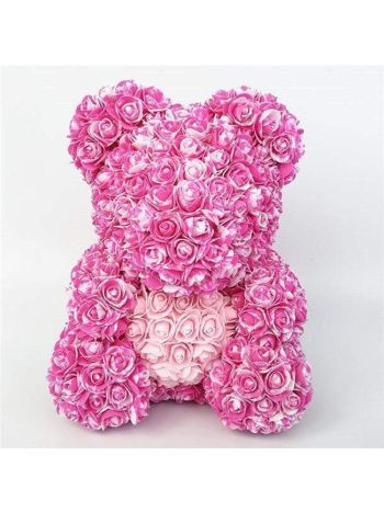 Neuer Stil Rose Teddybär Blumenbär Rose mit Rosa Herz Bestes Geschenk für Muttertag, Valentinstag, Jubiläum, Hochzeit und Geburtstag