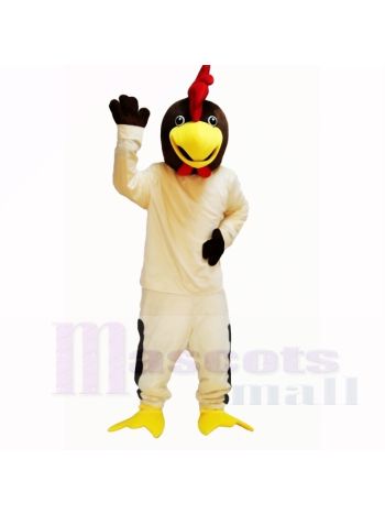 Freundlich Beige Hähnchen mit Weiß Hemd Maskottchen Kostüme Karikatur