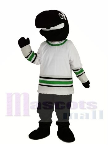 Wal Spieler im Weiß T-Shirt Maskottchen Kostüm