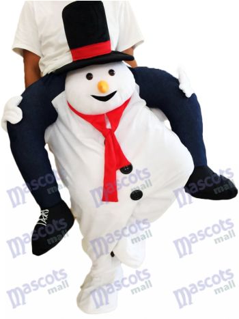 Piggyback Schneemann Carry Me Ride White Schneemann Maskottchen Kostüm
