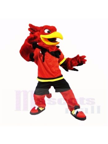 Sport Greif mit rot Hemd Maskottchen Kostüme Karikatur