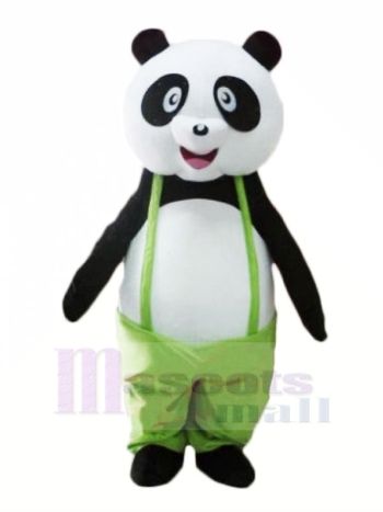 Süß Panda im Grün Maskottchen Kostüme Billig