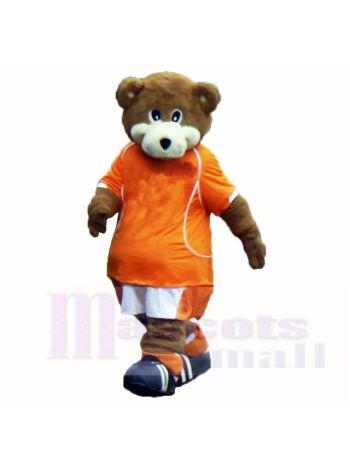Fußball Bär mit Orange T-Shirt Maskottchen Kostüme Schule