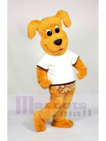 Gelb Hund mit Weiß T-Shirt Maskottchen Kostüme Tier