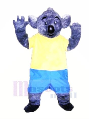 Pelzig Koala mit Gelb T-Shirt Maskottchen Kostüme Erwachsene