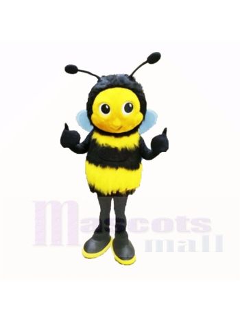 Flauschige Biene mit Groß Augen Maskottchen Kostüme Karikatur