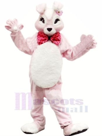Rosa Hase mit Bowknot Maskottchen Kostüme Tier