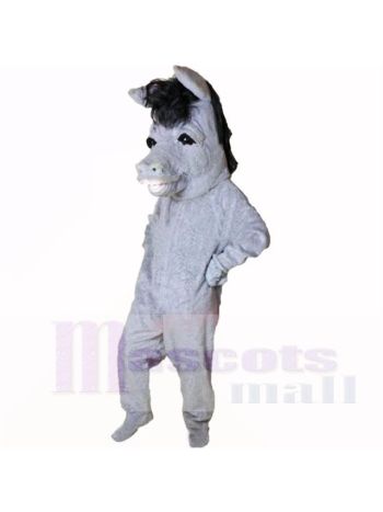 Lächelnd Grau Esel Maskottchen Kostüme Karikatur