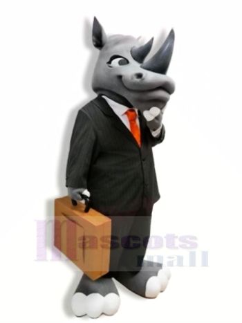 Gentleman Grau Nashorn Maskottchen Kostüme Erwachsene