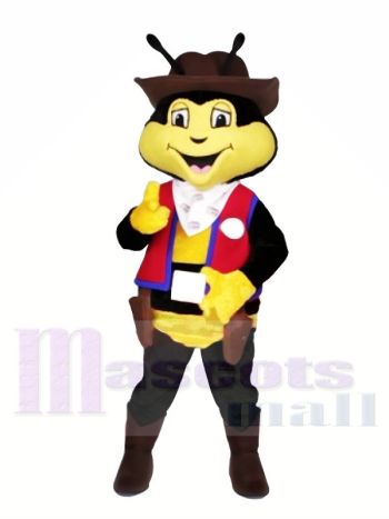 Cowboy Biene mit rot Weste Maskottchen Kostüme Tier