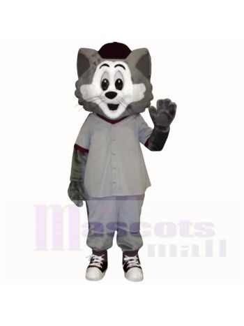 Grau und Weiß Katze mit Groß Augen Maskottchen Kostüme Karikatur