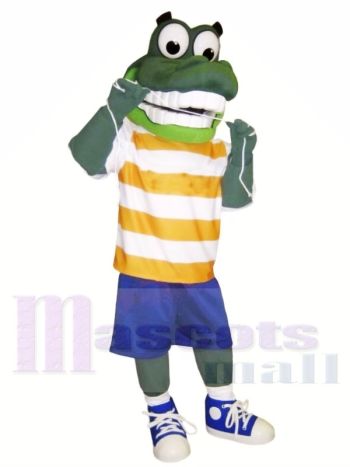Grün Alligator mit Groß Augen Maskottchen Kostüme Tier