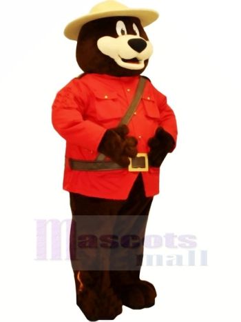 Sicherheit Bär mit rot Mantel Maskottchen Kostüme Karikatur
