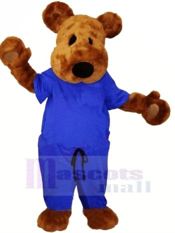Braun Teddy Bär mit Blau Passen Maskottchen Kostüme Tier