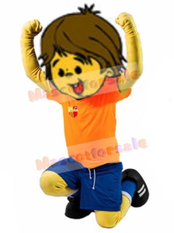 Fußballjunge maskottchen kostüm