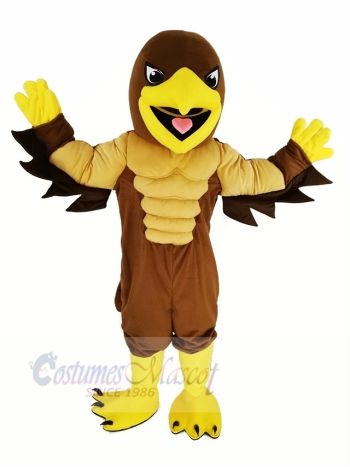 Braun Muskel Mächtig Golden Adler Maskottchen Kostüm Tier