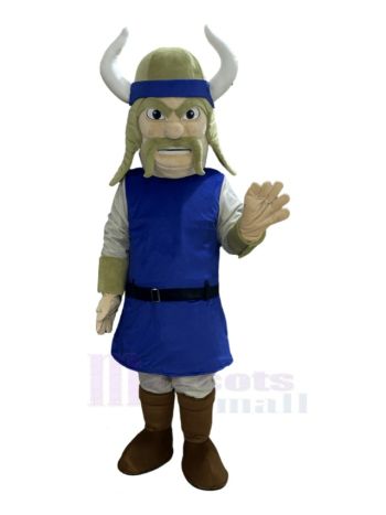 Wikinger Pirat in marineblauer Kleidung Maskottchen Kostüm