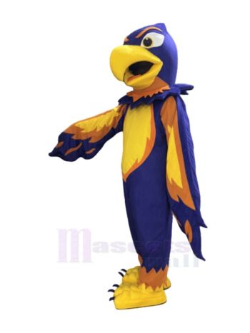 Lila, Gelb und Orange Phönix Vogel Maskottchenkostüm