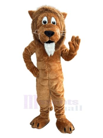 Weißer Bärtiger Löwe Maskottchen Kostüm Tier