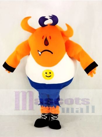 Orange Monster mit Lange Ohren Maskottchen Kostüm Schule